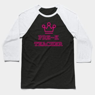 Pre-k Teacher pink Baseball T-Shirt